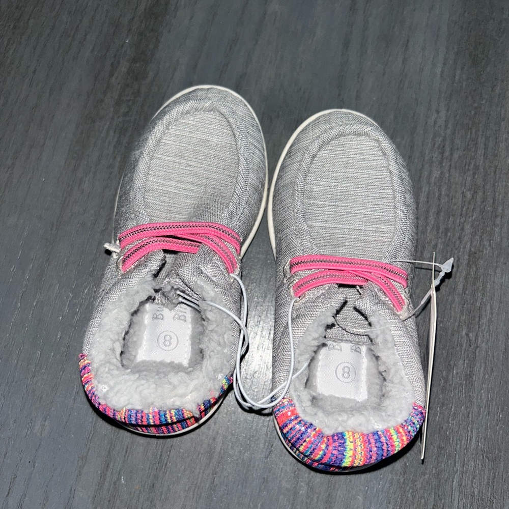 Self Esteem Gray and Pink Cozy Slippers
